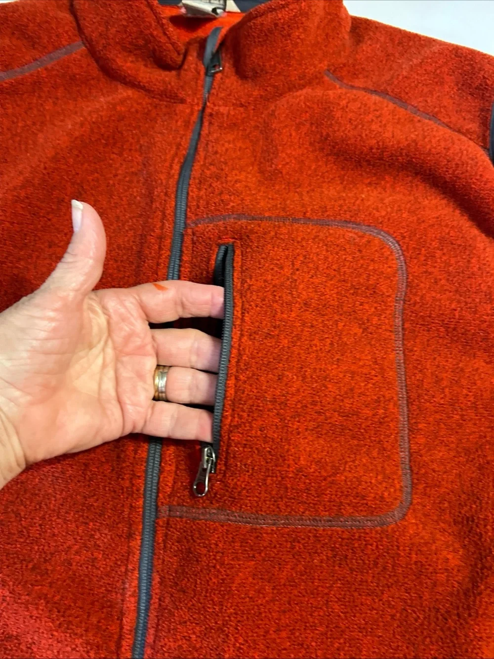 Duluth Trading Company Fleece Vest With Pockets Full Zip Mens XL Travel Layer